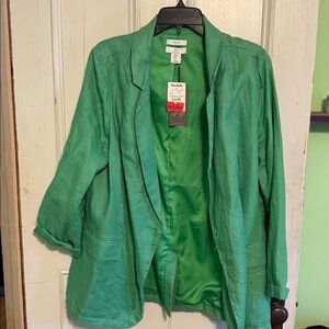 Halston Heritage Bright Green Linen Jacket